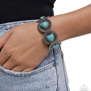 Paparazzi Blue and Silver Statement Bracelet